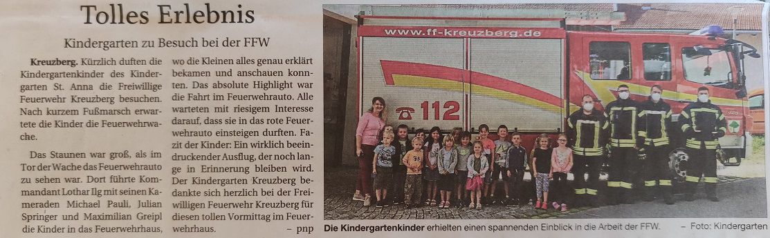 FF Kreuzberg - Pressebericht Kindergartenbesuch 2021