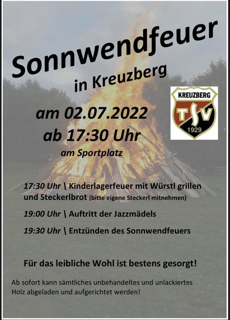 TSV Kreuzberg - Sonnwendfeuerwer - Flyer 2022