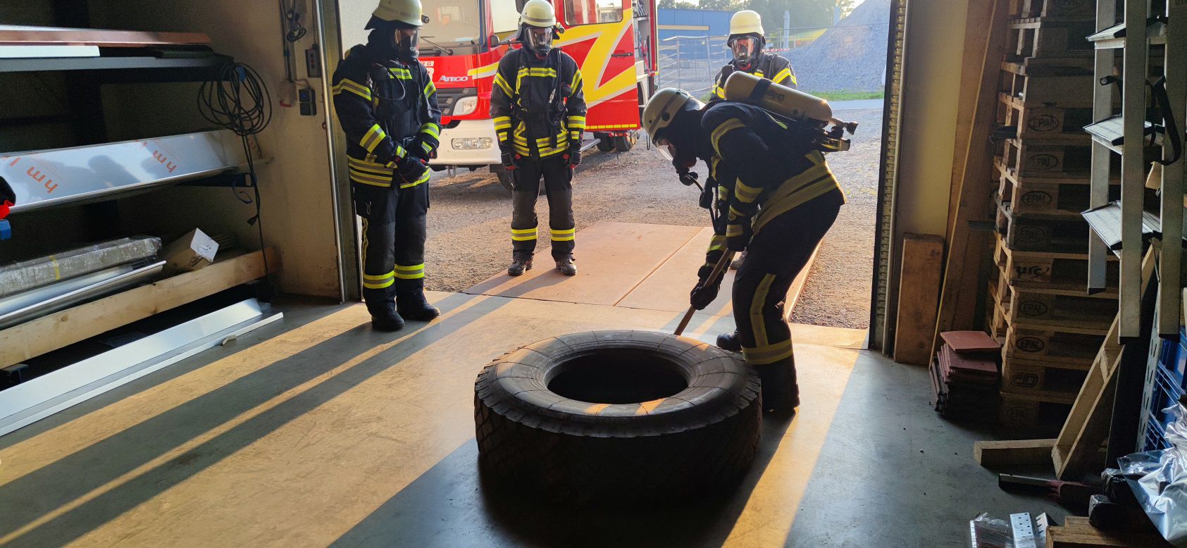 FF Kreuzberg - Atemschutz Belastungsübung 2022 - Vorfreude auf den Reifen