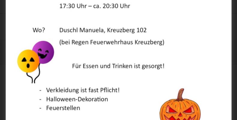 FF Kreuzberg - Flyer Halloween Party - Kinderfeuerwehr 2023