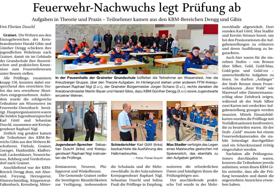 FF Kreuzberg - PNP-Bericht - Wissenstest 2025