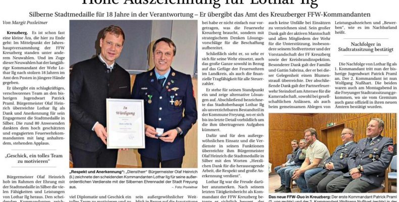 FF Kreuzberg - PNP Bericht - Auszeichnung Lothar Ilg