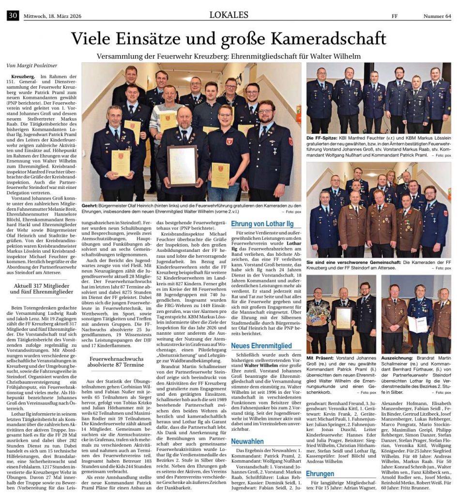 FF Kreuzberg - PNP Bericht Generalversammlung 2026