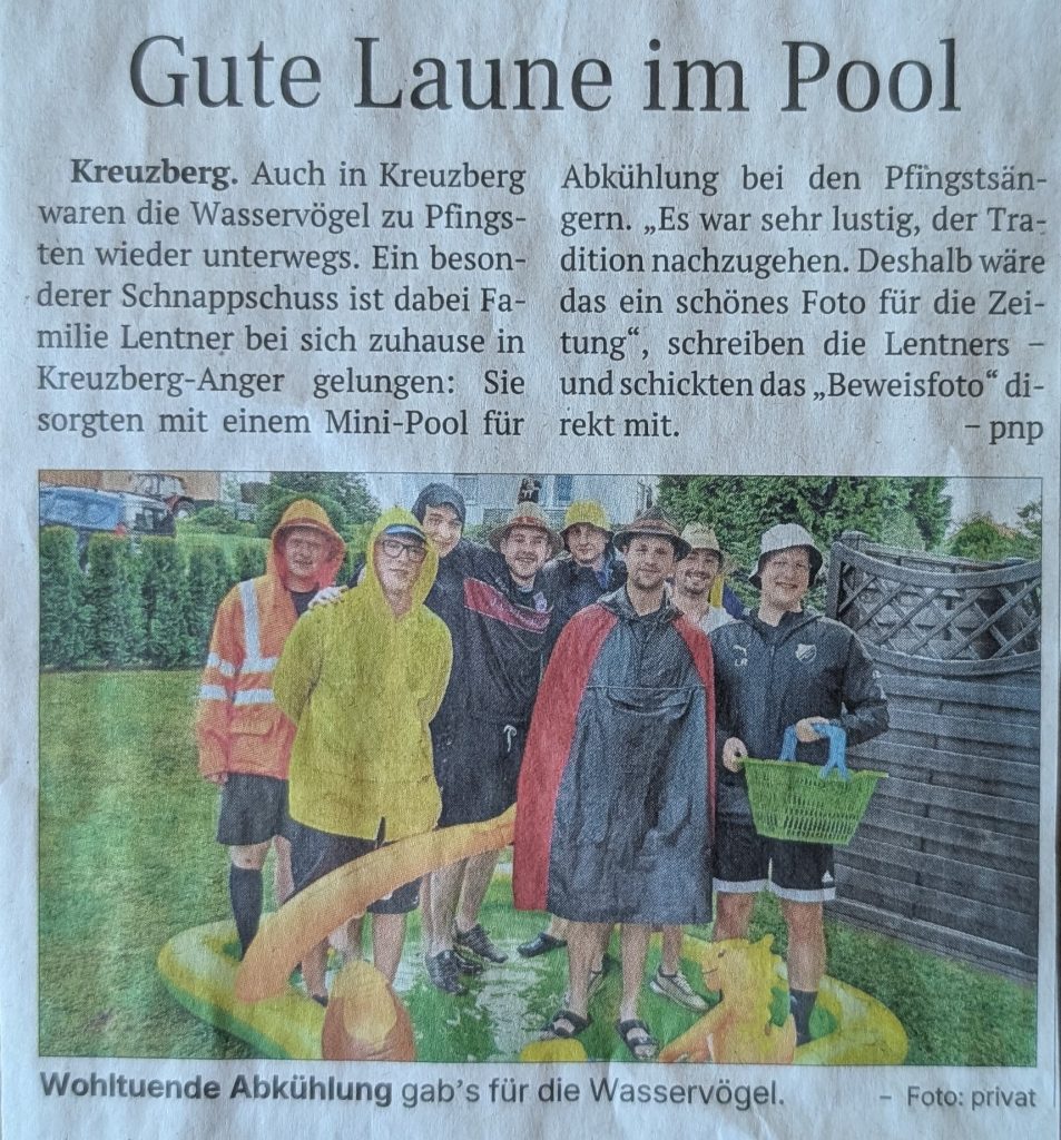FF Kreuzberg - PNP Bericht - Wasservögelsingen 2026 - Gute Laune im Pool