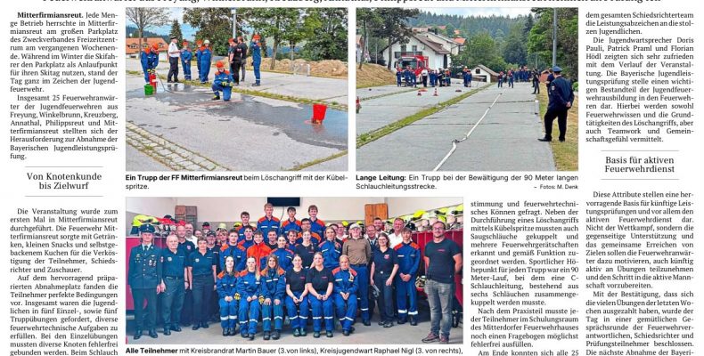 FF Kreuzberg - PNP-Bericht Jugendleistungsprüfung Mitterfirmiansreut