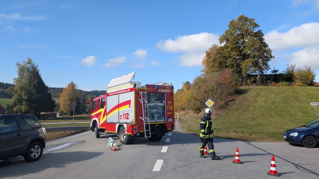 FF Kreuzberg - Auffahrunfall B533 - 18.10.2026 - Blick auf die Einsatzstelle