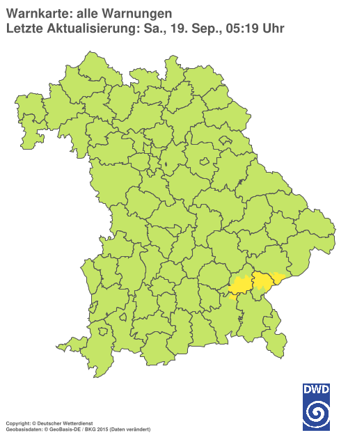 Aktuelle Warnkarte: Bayern