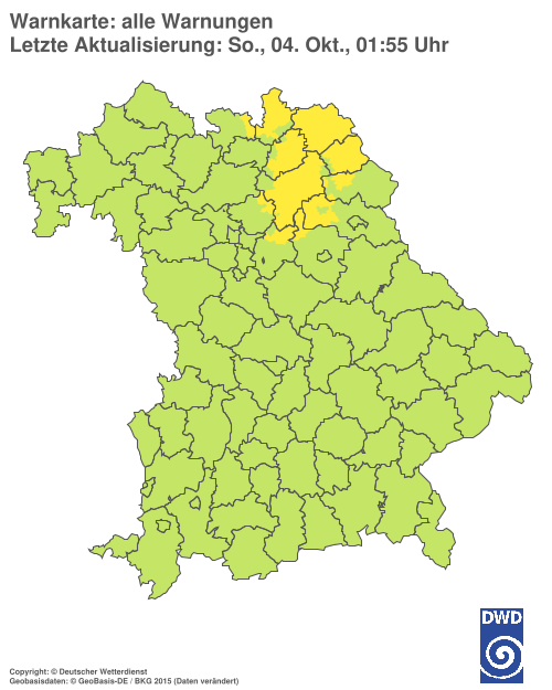 Aktuelle Warnkarte: Bayern