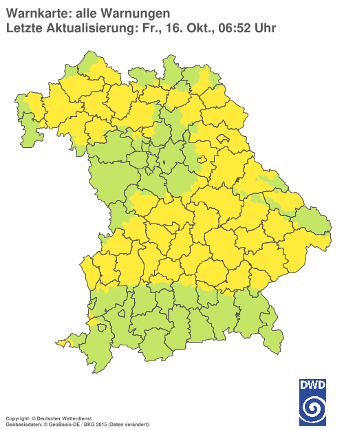 Aktuelle Warnkarte: Bayern