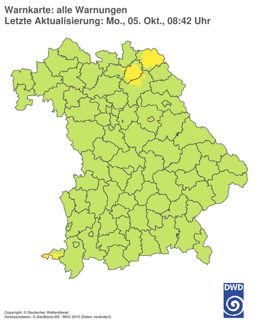 Aktuelle Warnkarte: Bayern