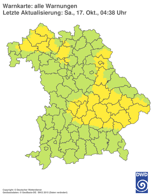 Aktuelle Warnkarte: Bayern