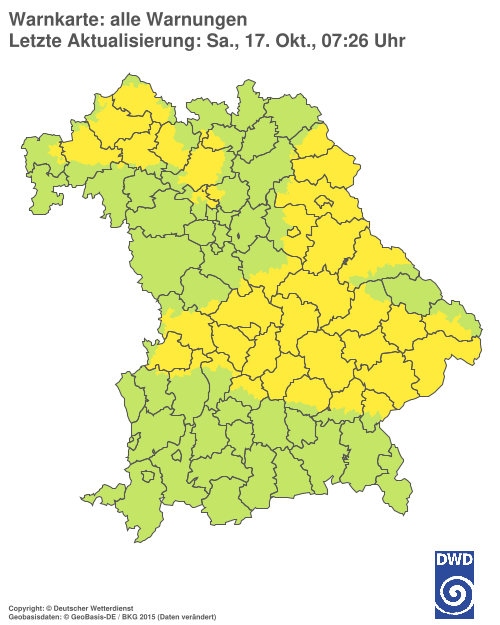 Aktuelle Warnkarte: Bayern