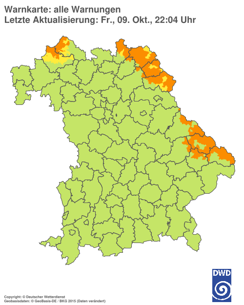 Aktuelle Warnkarte: Bayern