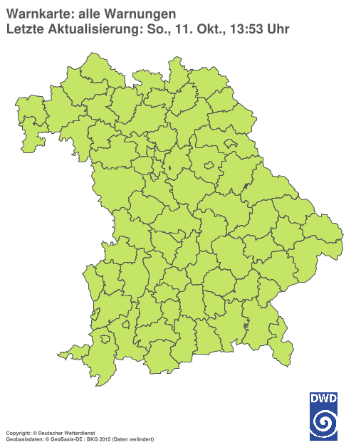 Aktuelle Warnkarte: Bayern