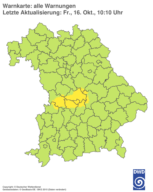 Aktuelle Warnkarte: Bayern